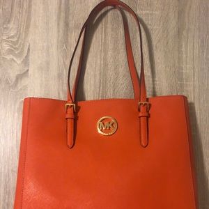 Michael Kors Orange Leather Tote